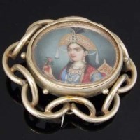 Lot 269 - Gilt Indian Miniature Portrait