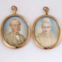Lot 271 - Pair of oval portrait miniatures signed E. RINZ1.