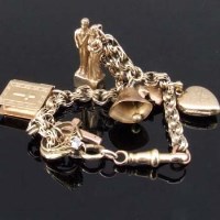 Lot 287 - 9ct gold charm bracelet.