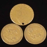 Lot 297 - Two George III Sovereigns and a Spade Guinea