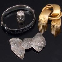 Lot 337 - Victorian Scarf-Shaped Brooch, Brooch, Bangle