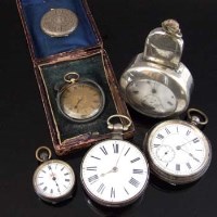 Lot 354 - English Verge Silver Pocket Watch and four