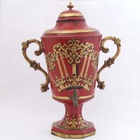 Lot 372 - Hand Painted Metalware tea urn