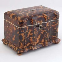 Lot 381 - Tortoiseshell Tea Caddy