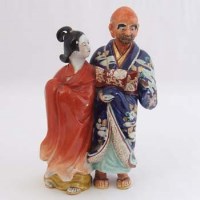 Lot 548 - Japanese porcelain figure group