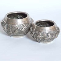 Lot 563 - Two silver Indian jardinières.