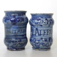 Lot 568 - Two maiolica albarello possibly Italian