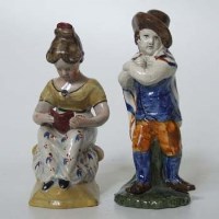 Lot 601 - Pair of pratt type figures.