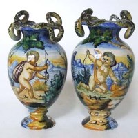Lot 604 - Pair cantigalli vases