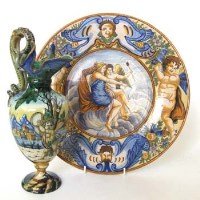 Lot 607 - Cantagalli ewer and charger.