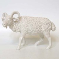 Lot 613 - Porcelain blanc de chine model of a goat