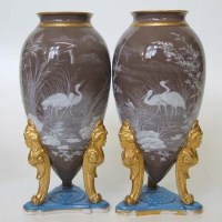 Lot 625 - Pair of continental vases