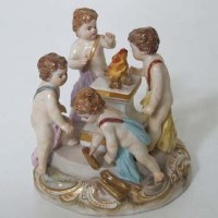 Lot 629 - Meissen cherubs group of winter.