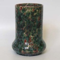 Lot 647 - High Fired Ruskin Mottled Green Vase.