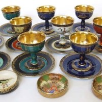 Lot 655 - Collection Carlton Ware Goblets & Stands and 4