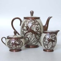 Lot 660 - Hertel - Jacob Bavarian three piece tea set.