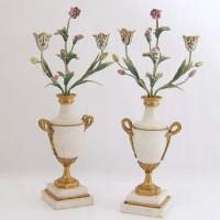 Lot 675 - Pair of French mantel ornaments