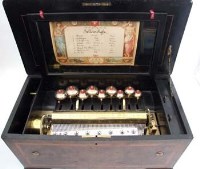 Lot 684 - Musical box with 8 tunes and 9 bells.
