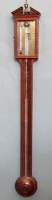 Lot 689 - Mahogany pillar barometer.