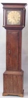 Lot 694 - Oak longcase clock