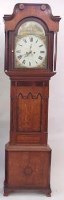 Lot 695 - Inlaid mahogany longcase clock