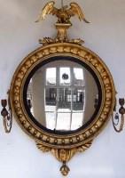 Lot 701 - Gilt convex wall mirror