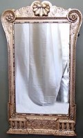 Lot 704 - Mirror with gessoed silvered frame.