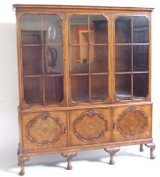 Lot 712 - Walnut glazed gallery display cabinet