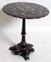 Lot 715 - Papier Mache tilt top table