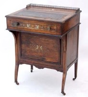 Lot 748 - Edwardian rosewood ladies writing desk.
