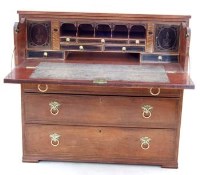 Lot 749 - Mahogany secretaire chest