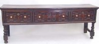 Lot 759 - 17th century oak dresser with rack.