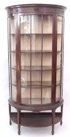 Lot 766 - Edwardian mahogany half round display cabinet