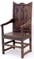 Lot 772 - Oak open arm chair