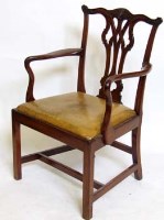 Lot 777 - George III mahogany elbow chair