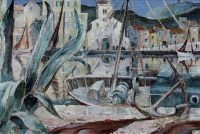 Lot 6 - Terry McGlynn, Harbour scene, oil