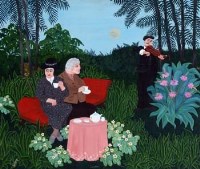 Lot 38 - William Towers, Tea with Monsieur Rousseau, oil