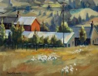 Lot 39 - David Edwards, Red Barn, oil