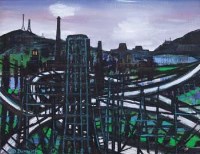 Lot 52 - Ted Dumett, Countryside, oil on board