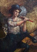 Lot 54 - Bohuslav Barlow (1947-), The Red Pipe, oil