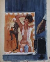Lot 84 - Mick Anglo, Two front cover illustrations for N.Y. City and Can-Can, gouache (2).