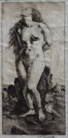 Lot 97 - C.F. Tunnicliffe,  Andromeda and the sea monster, etching and another woodcut (2)