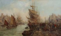 Lot 134 - William Edward Webb, Peel Harbour, Isle-of-Man, oil