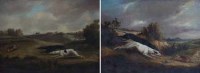 Lot 150 - English School, Hare coarsing scenes, oil (2)