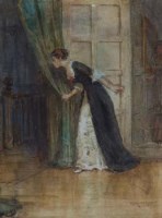 Lot 198 - G.G. Kilburne, A Sneaky Glance, watercolour