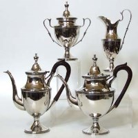 Lot 232 - Portugese  .916 standard 4 pce tea and coffee