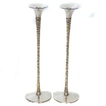 Lot 239 - A pair of silver candlesticks by Stuart Devlin