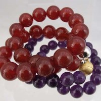 Lot 336 - Two natural hardstone bead necklaces