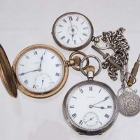 Lot 359 - Two pocket watches, fob watch , and a silver