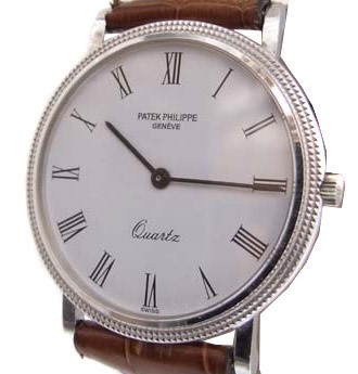 Lot 375 - An 18ct gold Patek Philippe quartz wristwatch